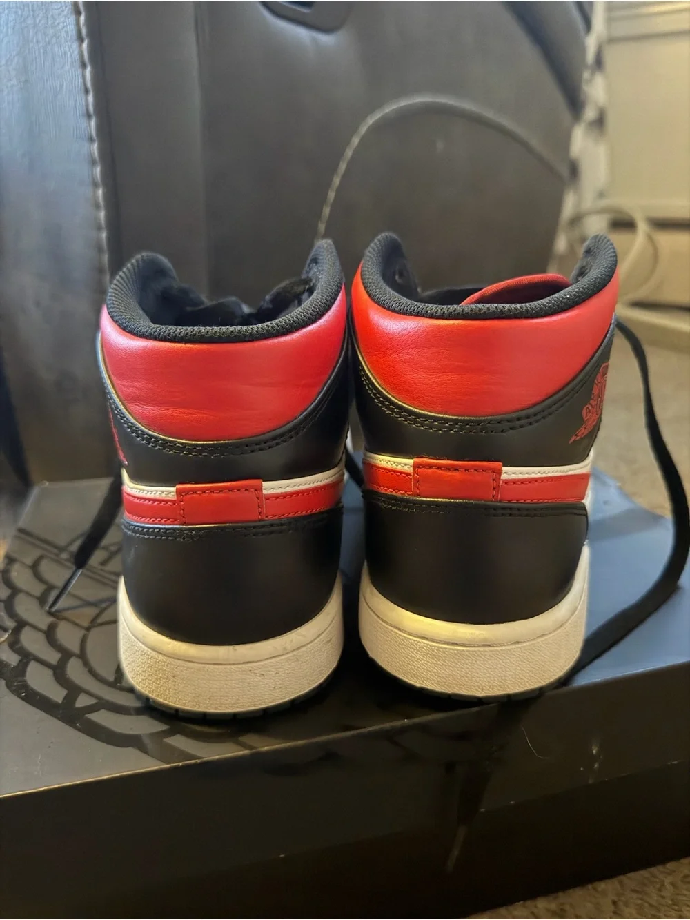 Jordan Red and Black High-Top Sneakers